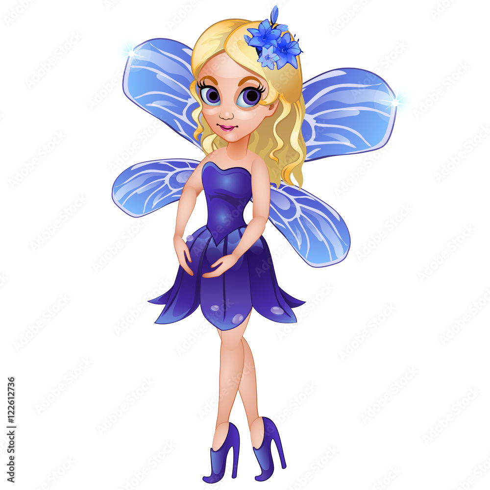 Fairy with wings in blue dress Fairy with wings in blue dress