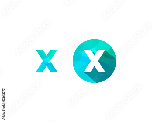 X Letter Multiply Colorful Shadow Pixel Logo Designs Element 