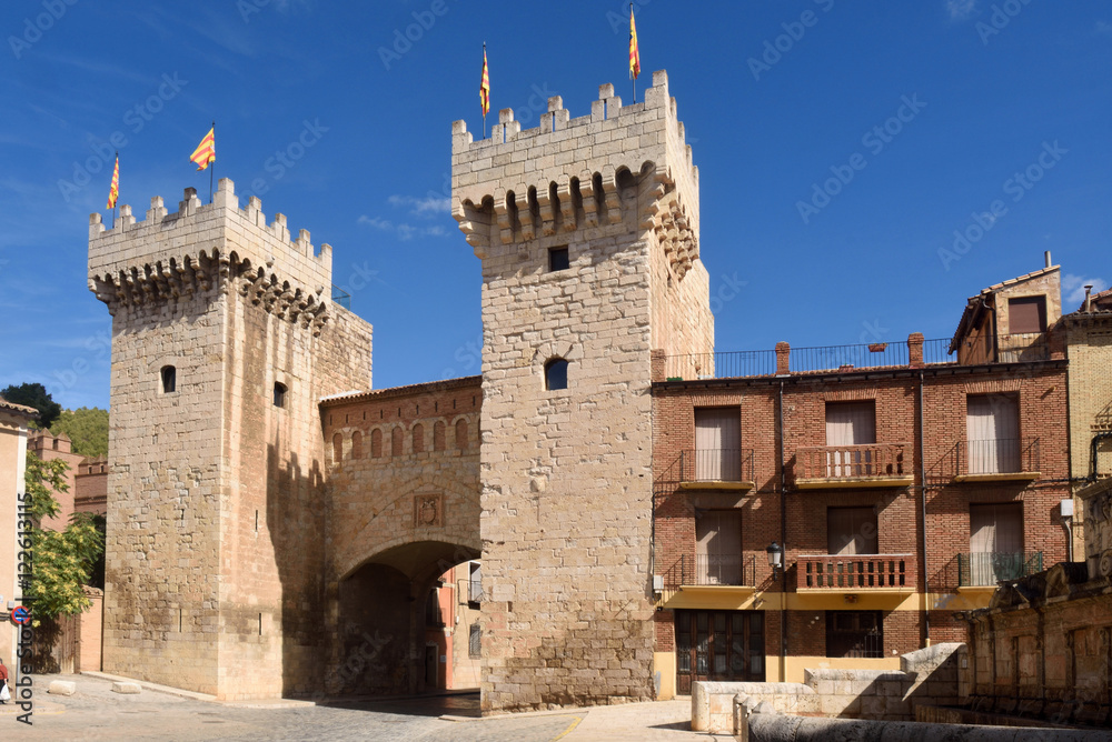 Puerta baja (low door) in medieval town of Daroca, Zaragoza province, Spain