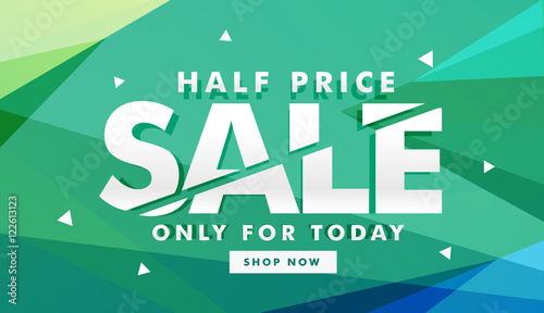 half price sale discount banner for marketing