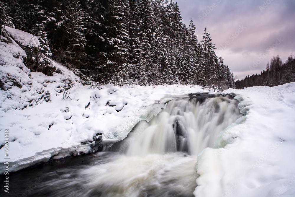 Kivach waterfall in Karelia (northwest of Russia)