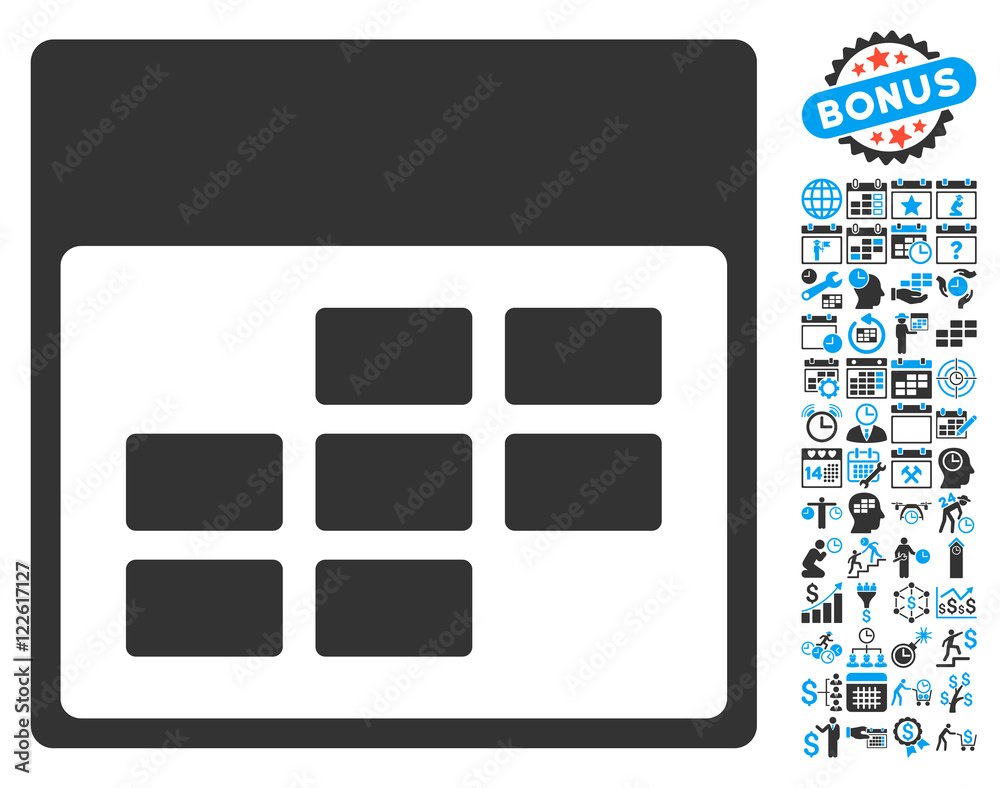 Calendar Month Table icon with bonus calendar and time management ...