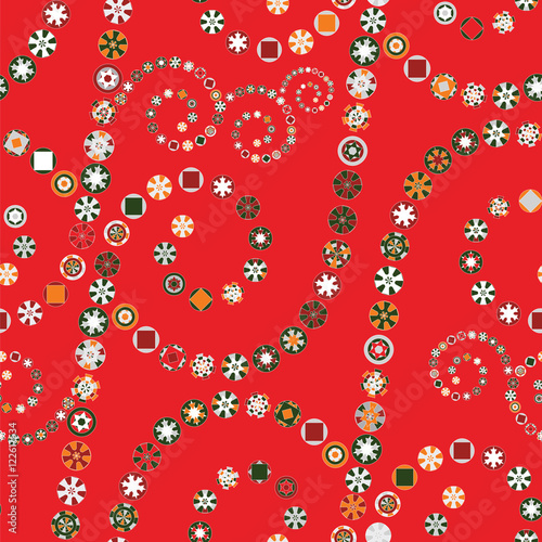 Christmas Gift Wrapping Design With Spiral Motif