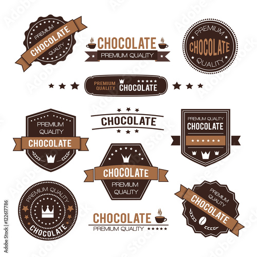 Set of chocolate design logo and icons