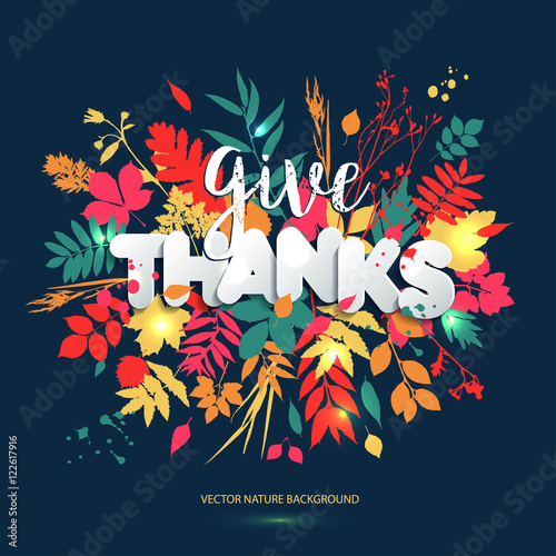 Happy Thanksgiving day in calligraphic hand drawn style and pape