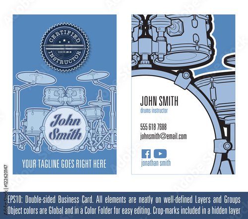 Drums Instructor Business Card