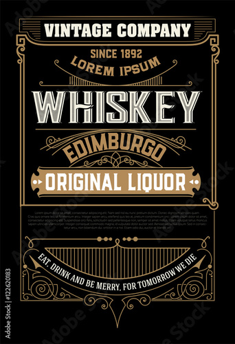 Western label for whiskey or other products.