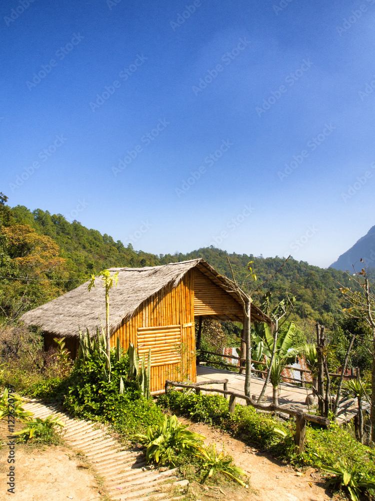 Obraz premium Chiang Dao Hill village at Chiang Mai Thailand.