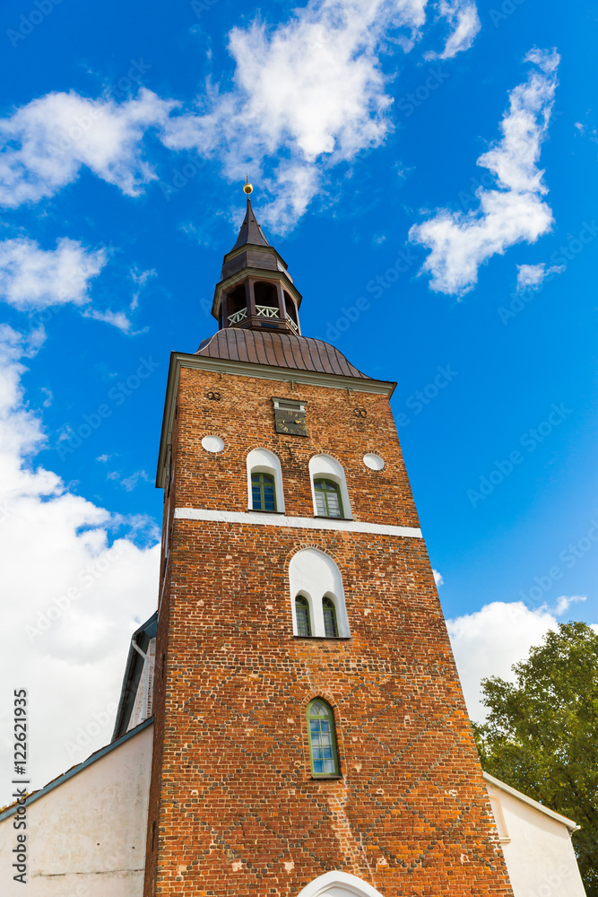tower of St Simon church in Valmiera, Latvia