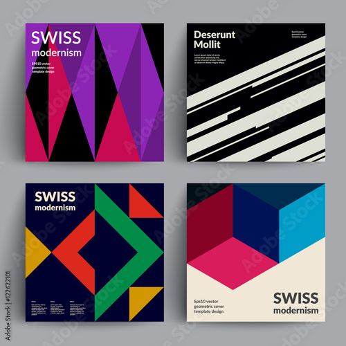 Retro covers set. Swiss style modernism. Eps10 vector template.