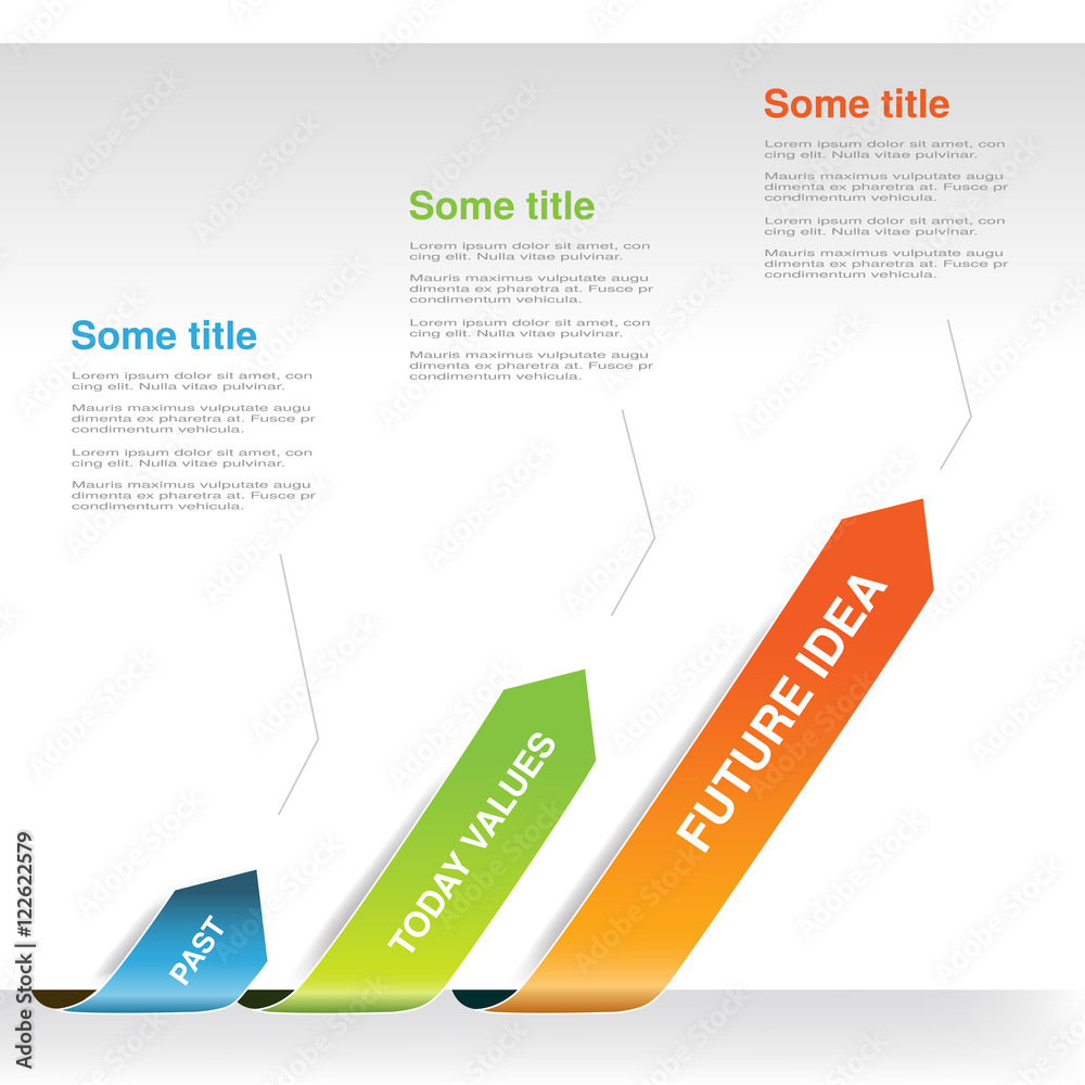 Vector past, today values, future idea diagram schema. Timeline ...