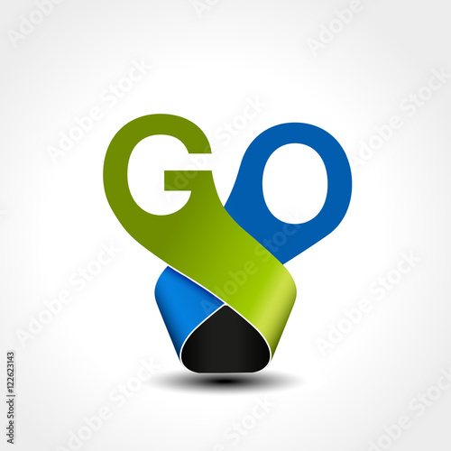 Vectro button with text go. Pointer on web. Symbol of next, read more, play etc.