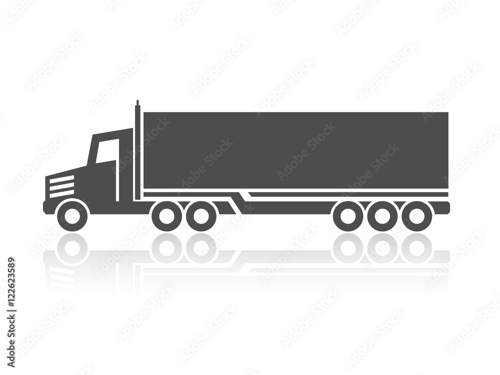 Vector symbol of transport, silhouette of truck, lorry. Monochrome design. Vector symbol of transport, silhouette of truck, lorry. Monochrome design.