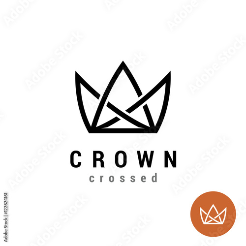 King crown linear logo. Silhouette of a crown in a line style.