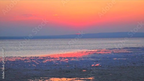 tuzgolu lake sunset, konya, turkey photo