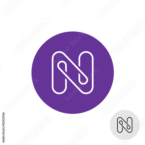 Letter N elegant linear style logo