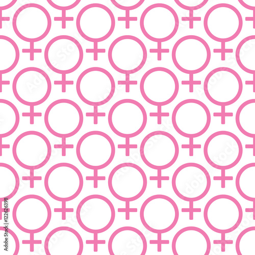 Seamless pattern with Symbol of Venus on a white background