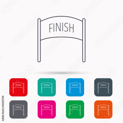 Finish banner icon. Marathon checkpoint sign.