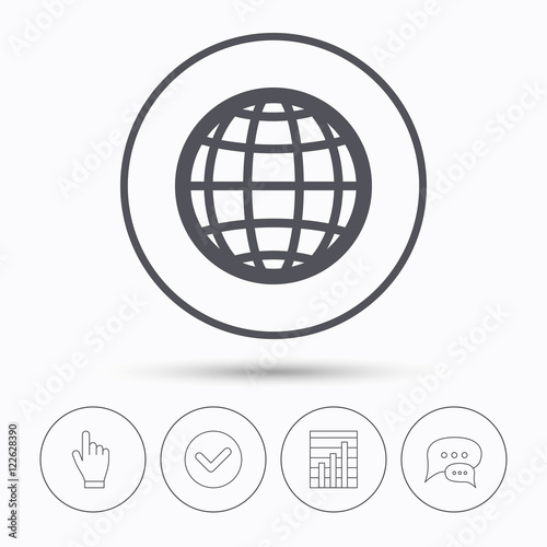 Globe icon. World or internet sign.