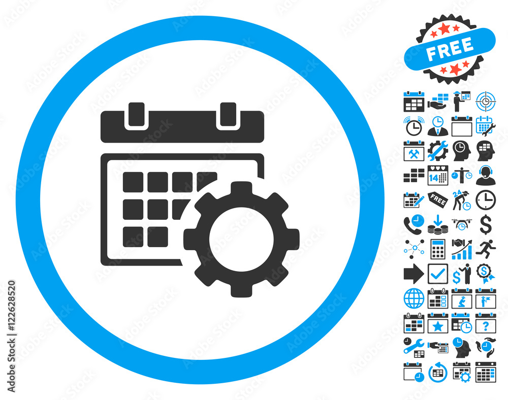 Schedule Options icon with bonus calendar and time management graphic ...