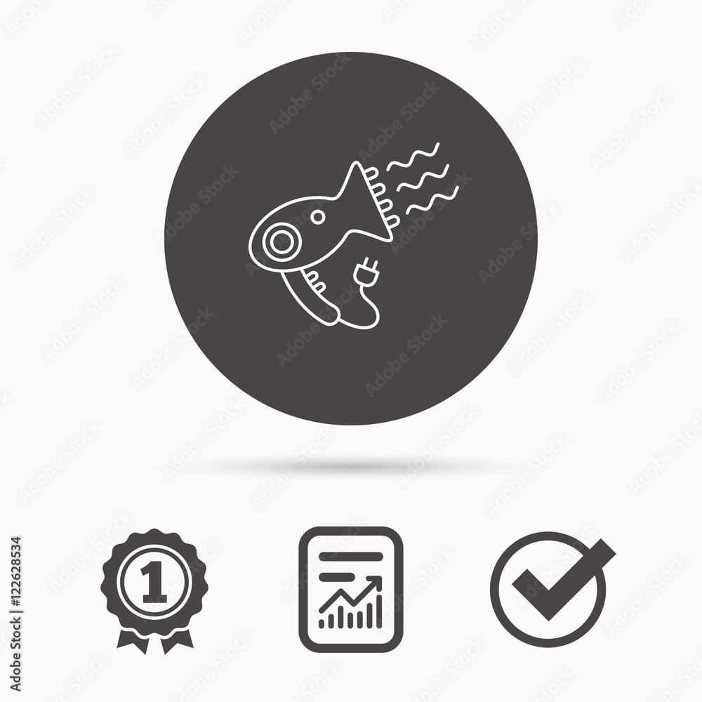 Hairdryer icon. Electronic blowdryer sign. Hairdryer icon. Electronic blowdryer sign.