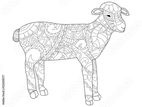 Sheep Coloring vector for adults