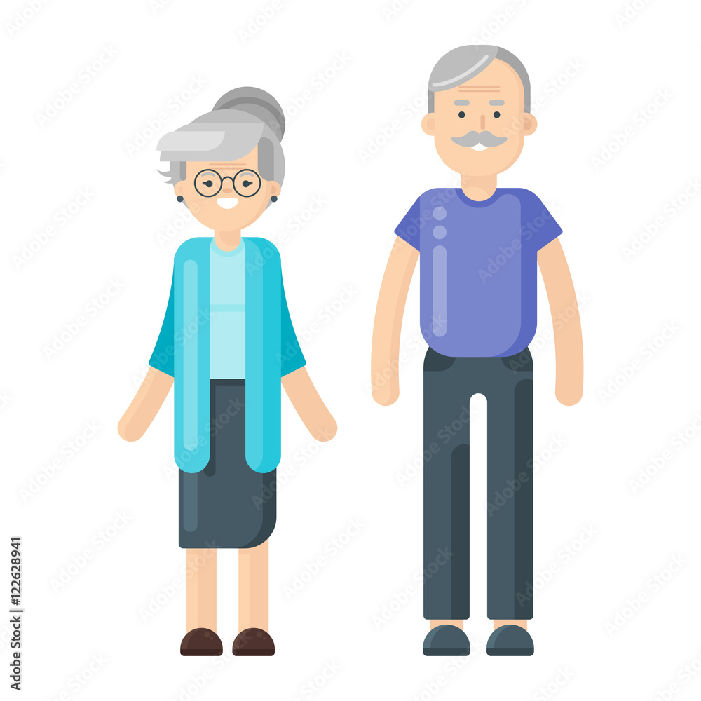 illustration of happy smiling senior couple. illustration of happy smiling senior couple.