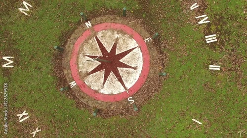 Slow rise looking straight down at the floral Sundial. Maroondah Reservoir Park, Victoria, Australia photo