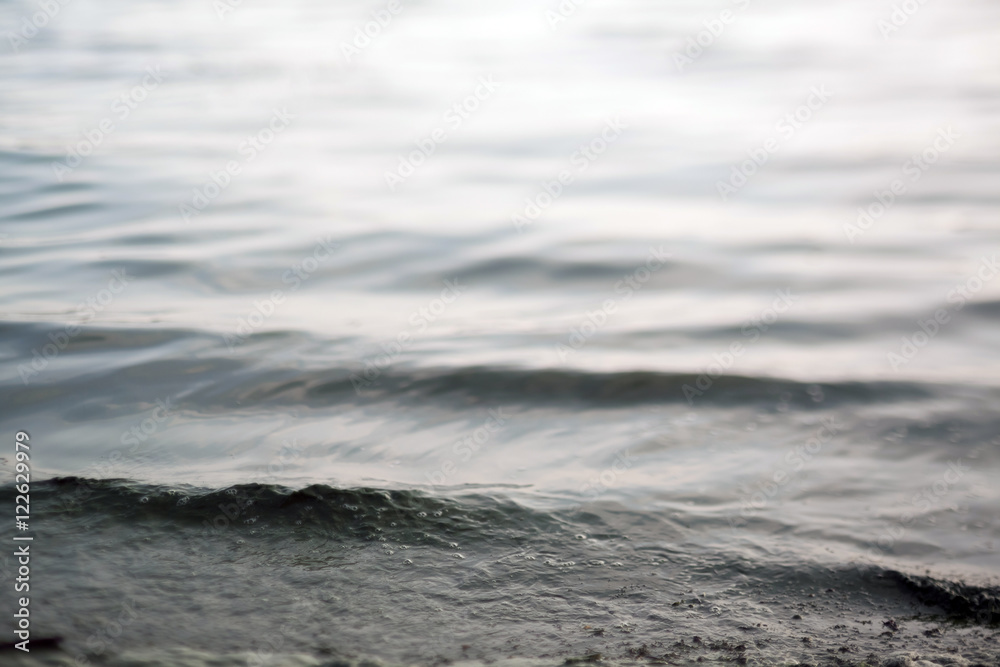 Waves in Contre-jour. Natural optical tilt shift photo. Waves in Contre-jour. Natural optical tilt shift photo.