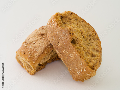 Bread rusk isolated on a white background. photo