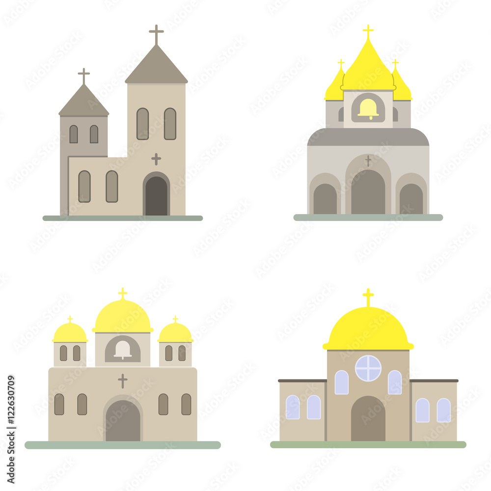 churches flat icons