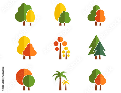 set of tree icons