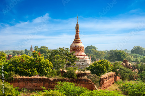 Travel landscapes and destinations. Amazing architecture of old Buddhist Temples at Bagan Kingdom, Myanmar (Burma)