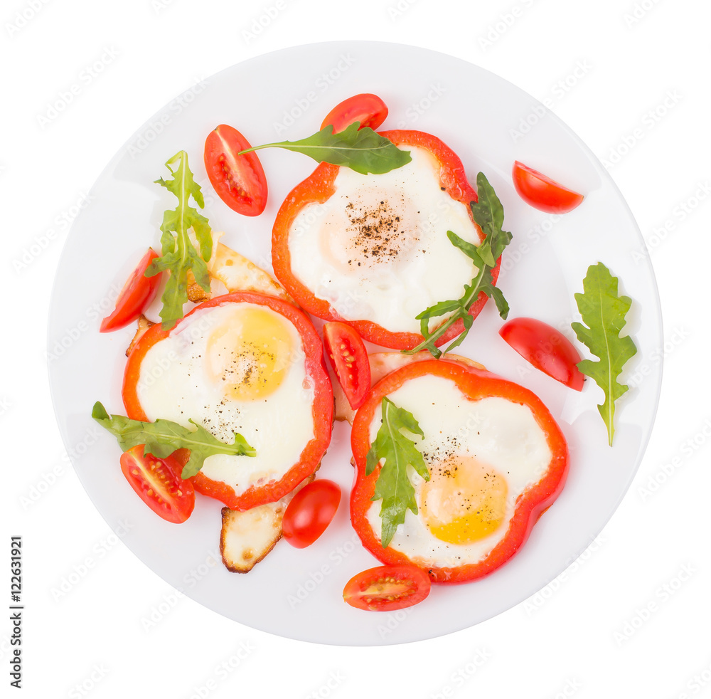 Eggs in pepper on a plate Eggs in pepper on a plate