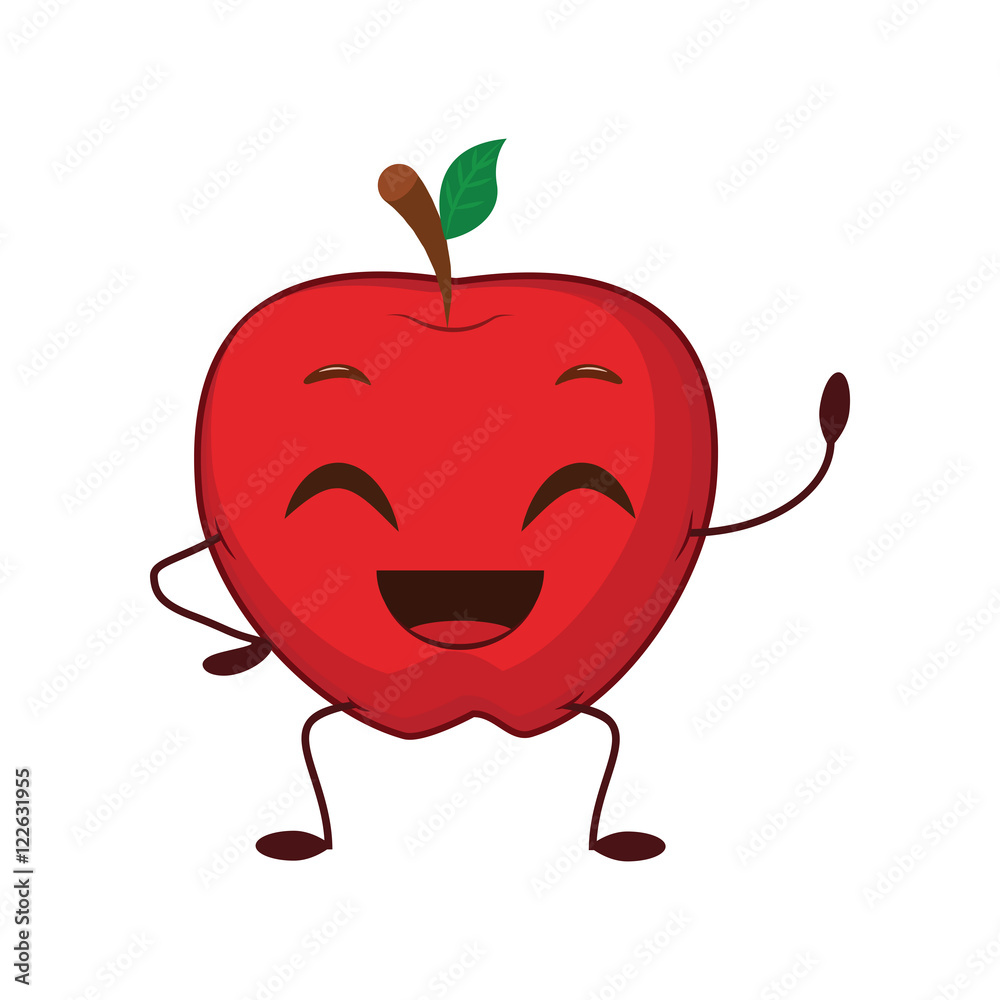 Obraz premium Funny cartoon apple illustration
