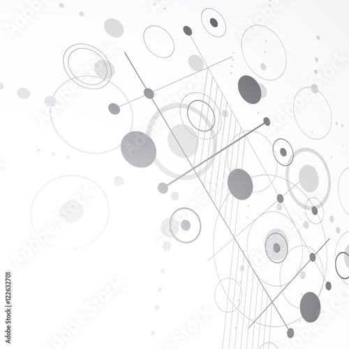 Bauhaus art dimensional composition, perspective grayscale modul