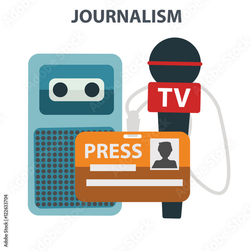 Jurnalism television radio press conference concept vector