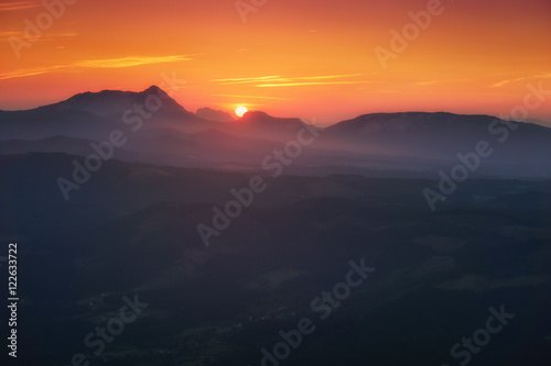 sunrise at Anboto mountain from Gorbea