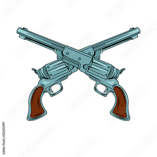 Two revolver vector illustration style Flat