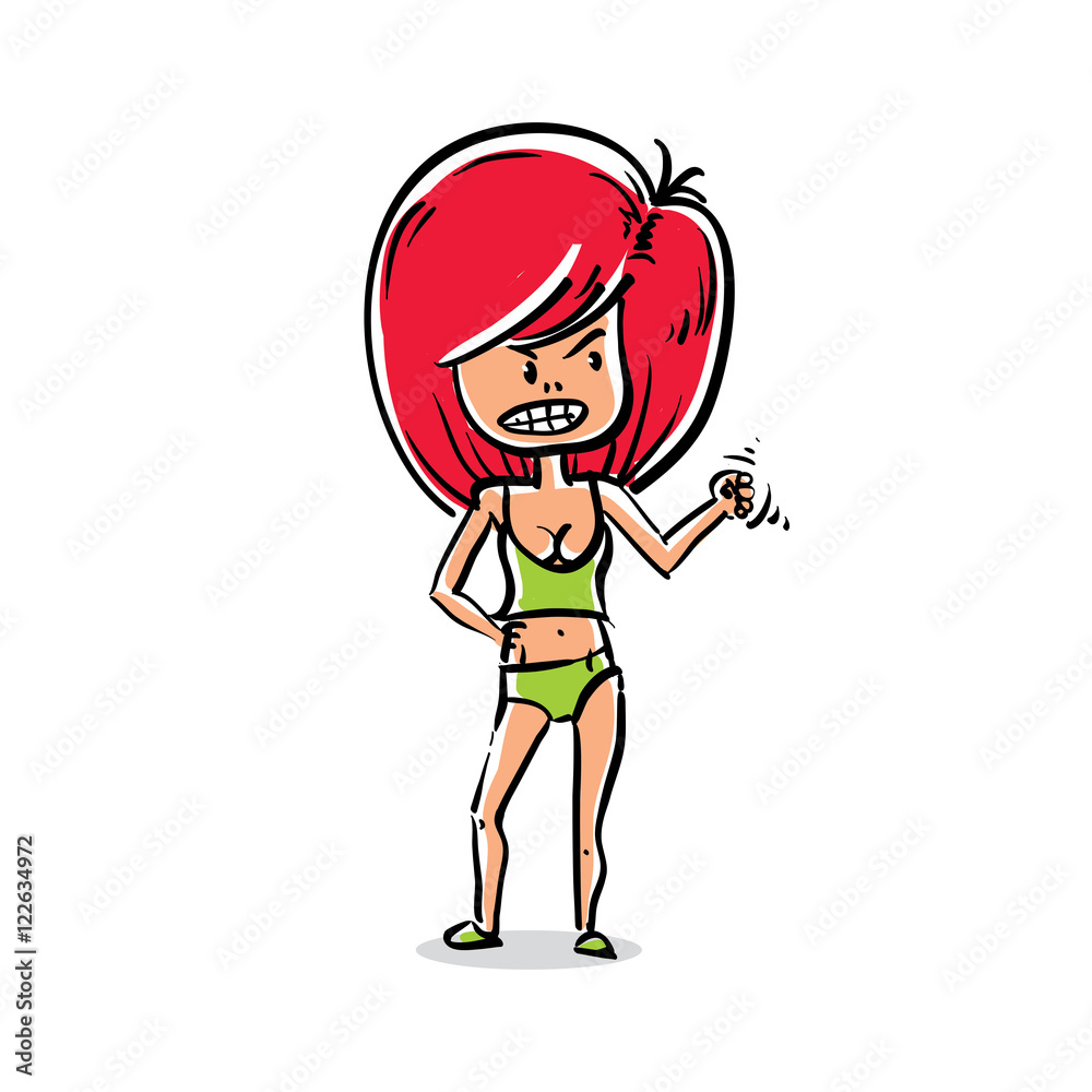 Vector art portrait of attractive young lady, facial expression Vector art portrait of attractive young lady, facial expression