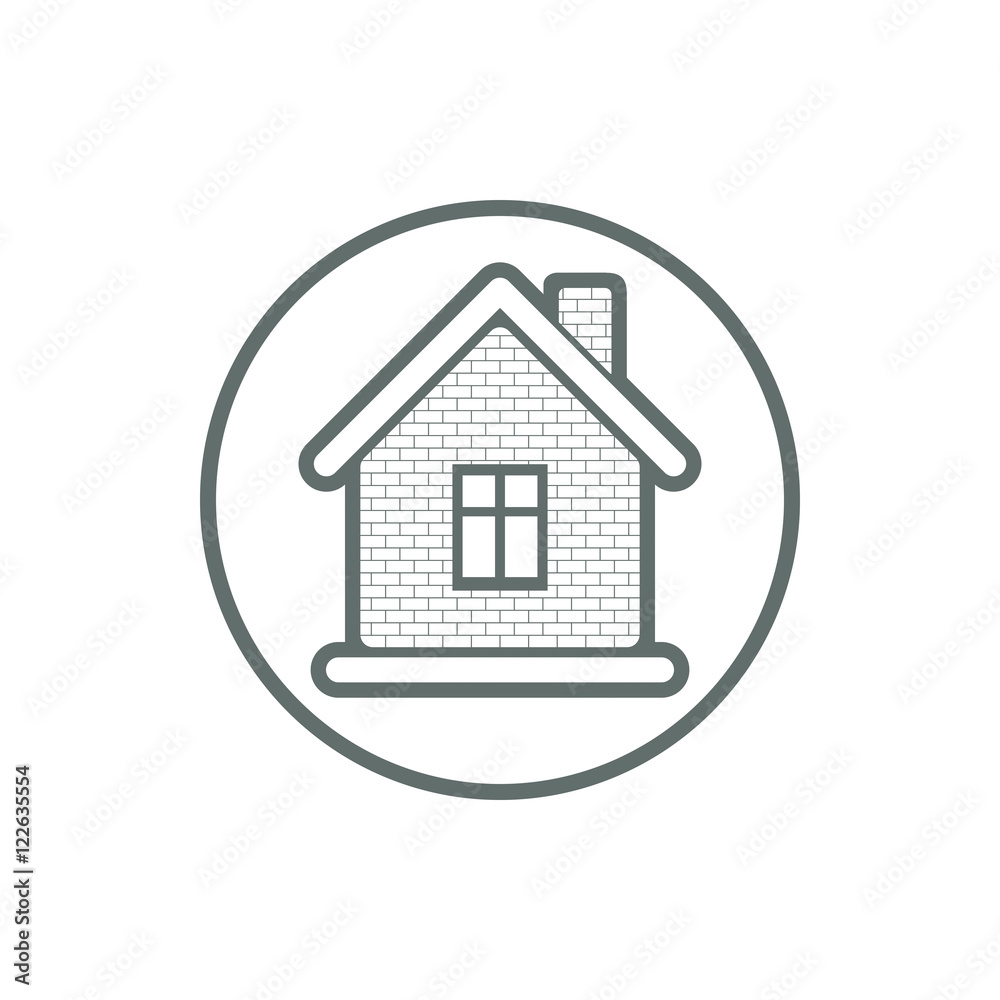 Real estate icon, vector abstract house. Property developer symb Real estate icon, vector abstract house. Property developer symb