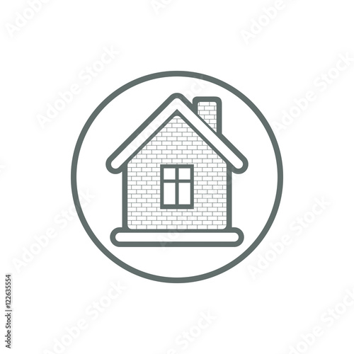 Real estate icon, vector abstract house. Property developer symb