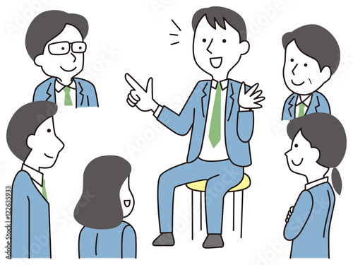 雑談をするビジネスマン