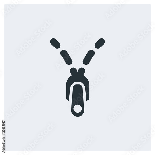 Zipper icon, image jpg, vector eps, flat web, material icon, icon with long shadow on grey background