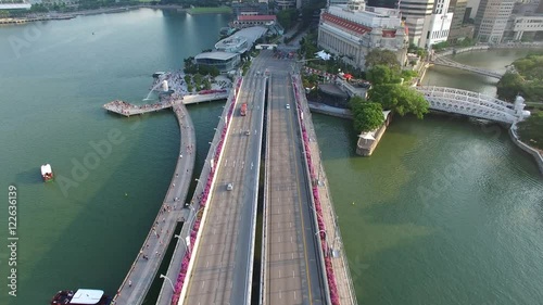 Aerial view of Singapore city skyline photo