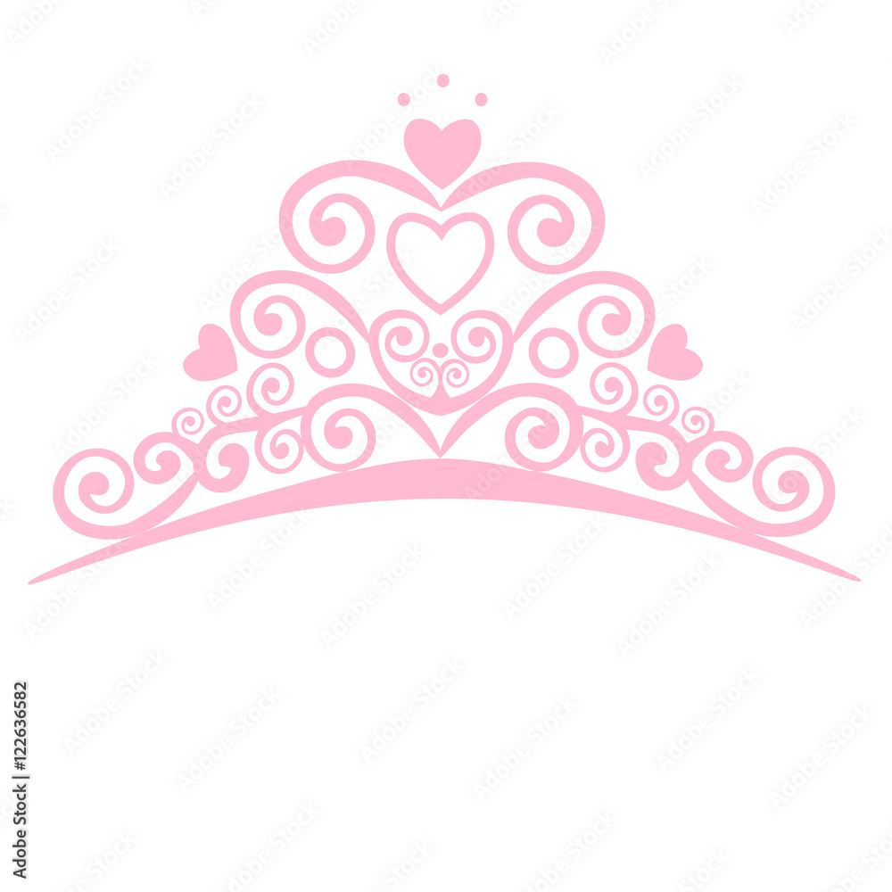 Beautiful shining princess crown. Vector illustration. design elements for little Princess Beautiful shining princess crown. Vector illustration. design elements for little Princess