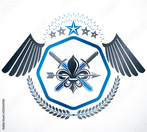 Heraldic Coat of Arms decorative emblem isolated vector illustra