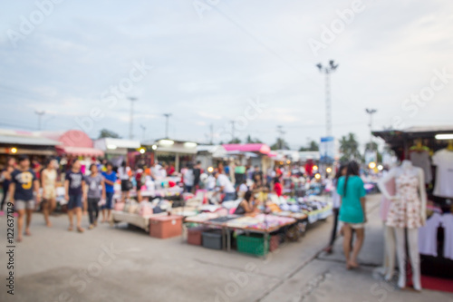 Abstract blur night market in Thailand.