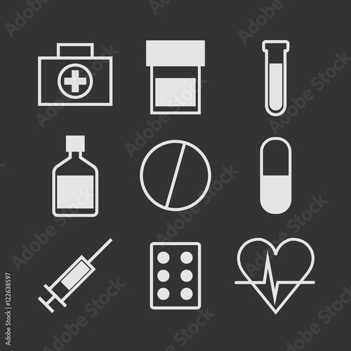Medicines black and white