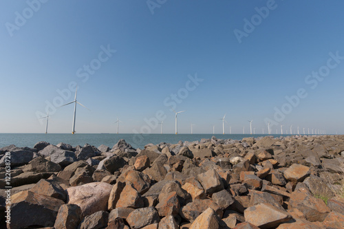 Windturbines  in the water producing alternative energy and a pi